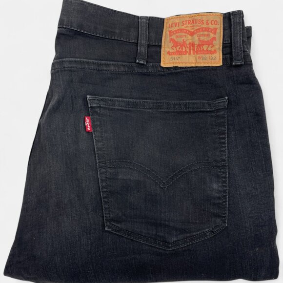 Levi's 514 Men's Straight Leg Black Denim Jeans Mid-Rise Classic Fit 38x32 - Picture 15 of 15